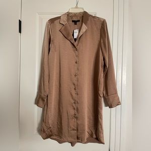 Banana republic satin shirt dress
